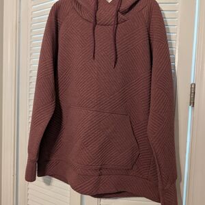 GreenTea Quilted Hooded Pullover - Dusty Plum